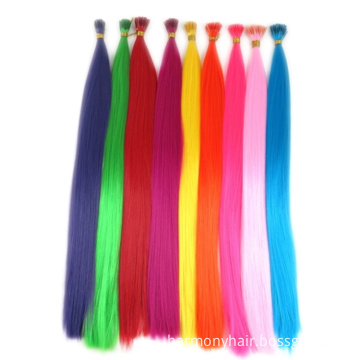 XUCHANG HARMONY straight colorful heat resistant synthetic pre-bonded 1 gram I tip hair extensions